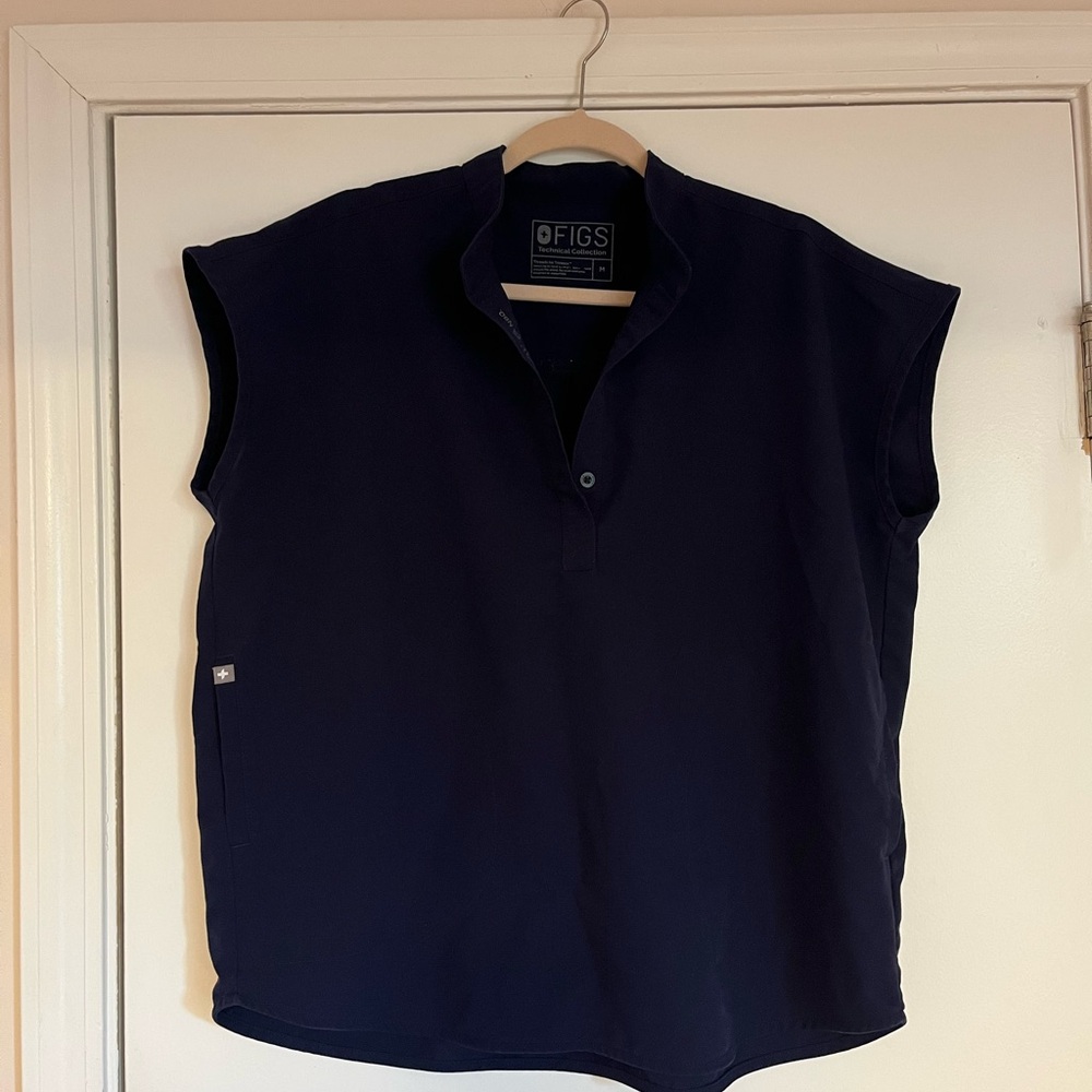 Navy Rafaela Oversized Scrub Top